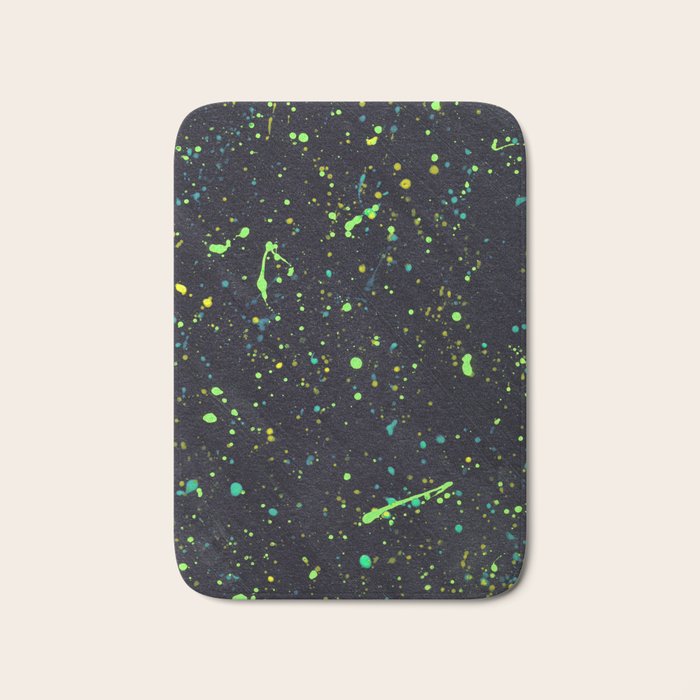 Blacklight Party Splatter Painting Version 2 Bath Mat Gallery Image 1