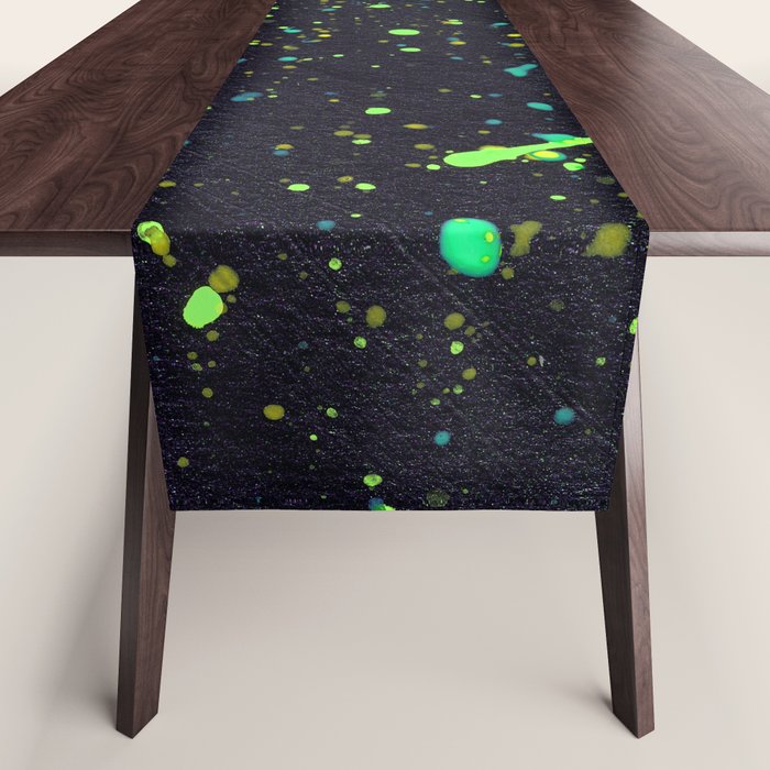 Blacklight Party Splatter Painting Version 2 Table Runner Gallery Image 1