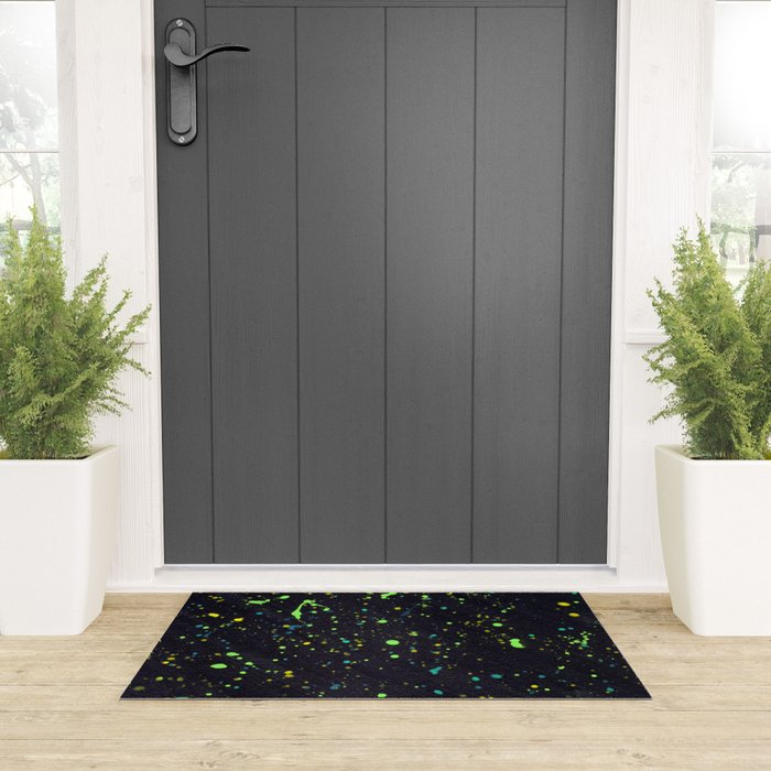 Blacklight Party Splatter Painting Version 2 Welcome Mat Gallery Image 3