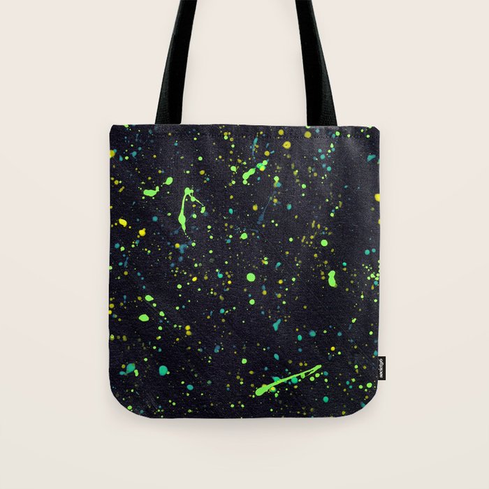 Blacklight Party Splatter Painting Version 2 Tote Bag Gallery Image 1