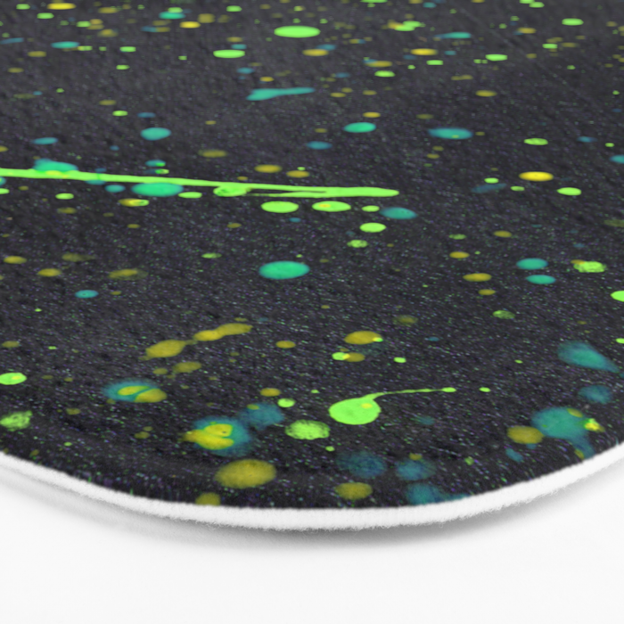 Blacklight Party Splatter Painting Version 2 Bath Mat Gallery Image 3