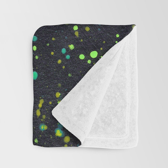 Blacklight Party Splatter Painting Version 2 Throw Blanket Gallery Image 3