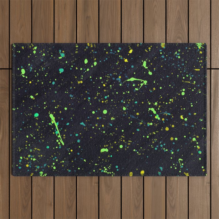 Blacklight Party Splatter Painting Version 2 Outdoor Rug