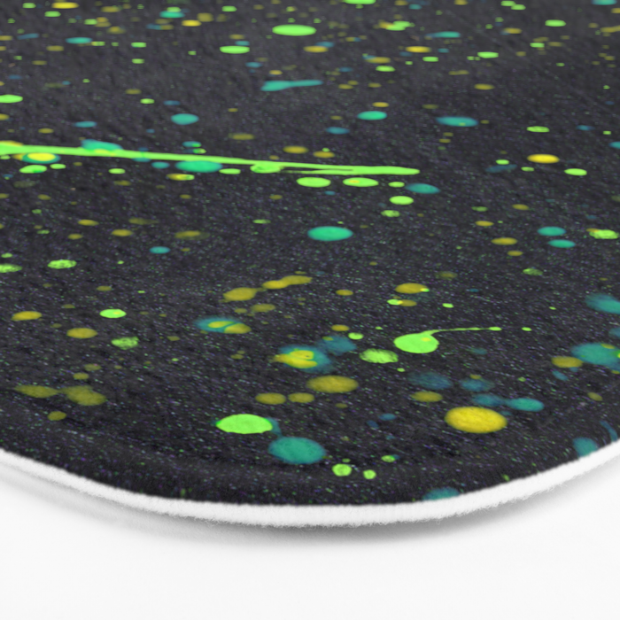 Blacklight Party Splatter Painting Version 2 Bath Mat Gallery Image 3