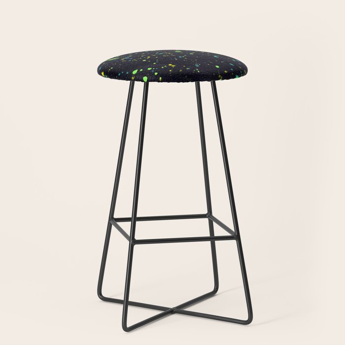 Blacklight Party Splatter Painting Version 2 Stool Gallery Image 1