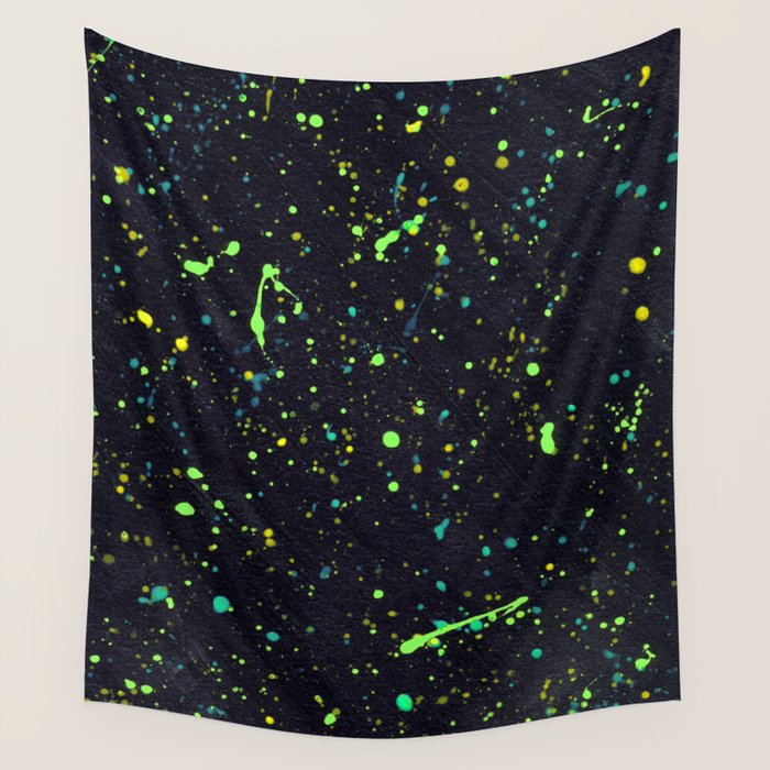 Blacklight Party Splatter Painting Version 2 Wall Tapestry Gallery Image 4