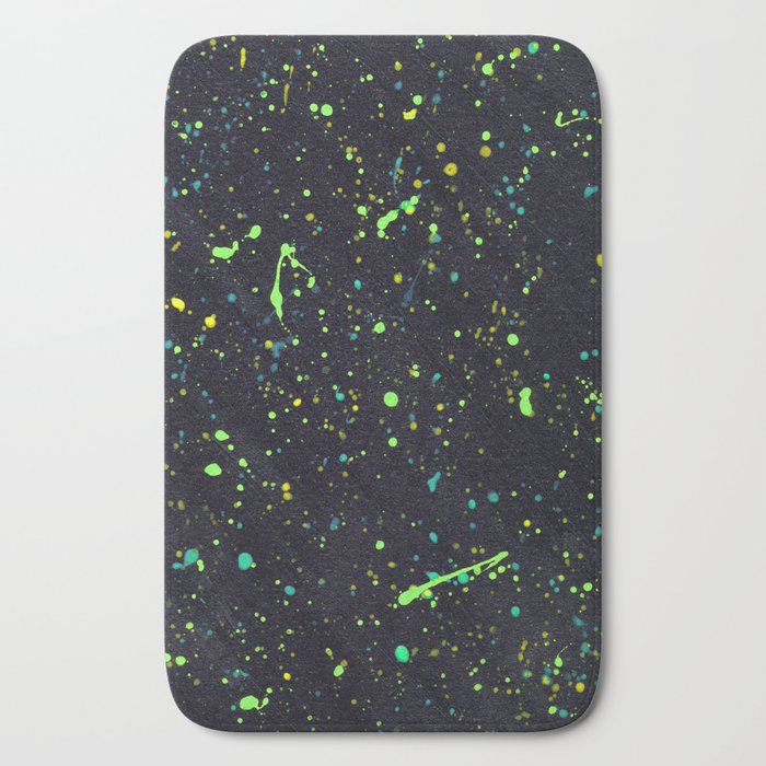 Blacklight Party Splatter Painting Version 2 Bath Mat Gallery Image 2