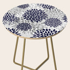 Abstract, Floral Prints, Navy Blue and Grey Side Table Gallery Image 2