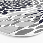Abstract, Floral Prints, Navy Blue and Grey Bath Mat Gallery Image 3