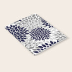 Abstract, Floral Prints, Navy Blue and Grey Notebook Gallery Image 2