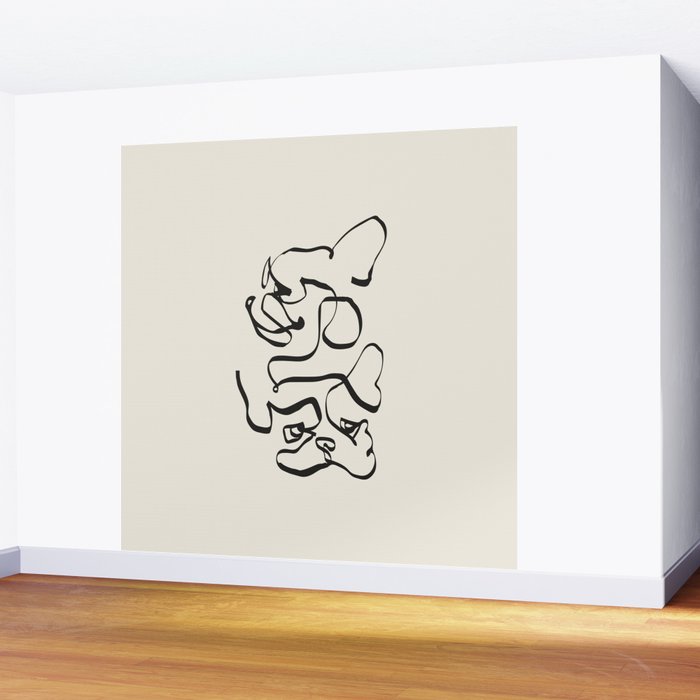Abstract line frenchie Wall Mural Gallery Image 2