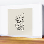 Abstract line frenchie Wall Mural Gallery Image 2