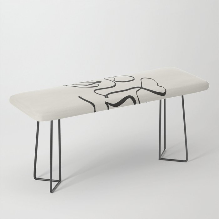 Abstract line frenchie Bench Gallery Image 1