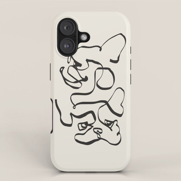 Abstract line frenchie iPhone Case Gallery Image 1