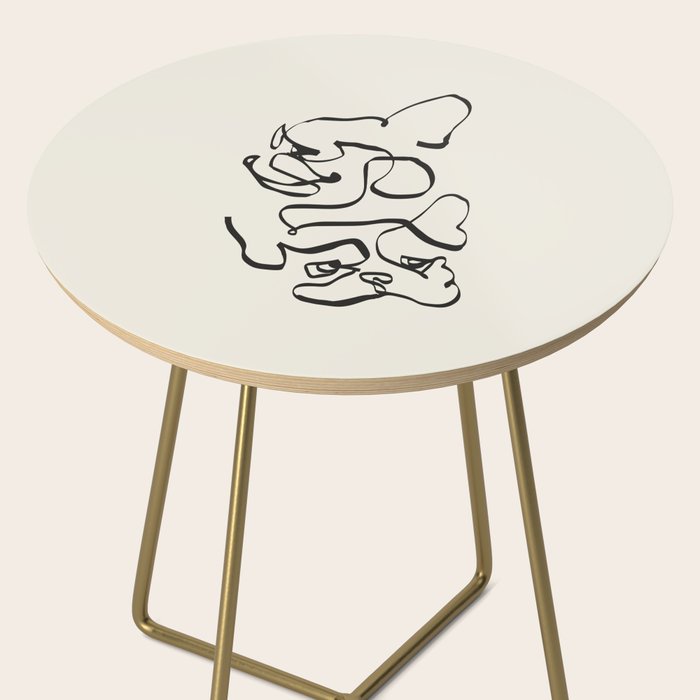 Abstract line frenchie Side Table Gallery Image 2