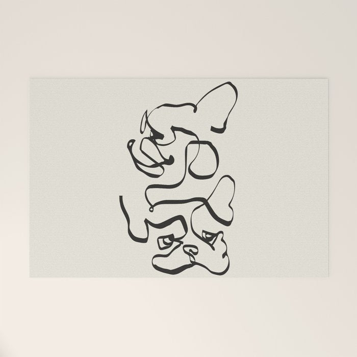 Abstract line frenchie Welcome Mat Gallery Image 1