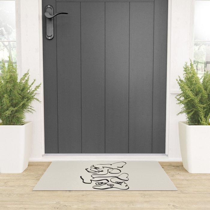 Abstract line frenchie Welcome Mat Gallery Image 3