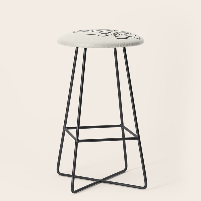 Abstract line frenchie Stool Gallery Image 1