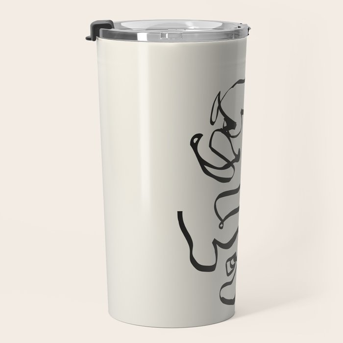 Abstract line frenchie Travel Mug Gallery Image 3