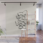Abstract line frenchie Wall Mural Gallery Image 1