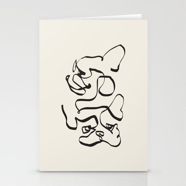 Abstract line frenchie Stationery Card Gallery Image 2