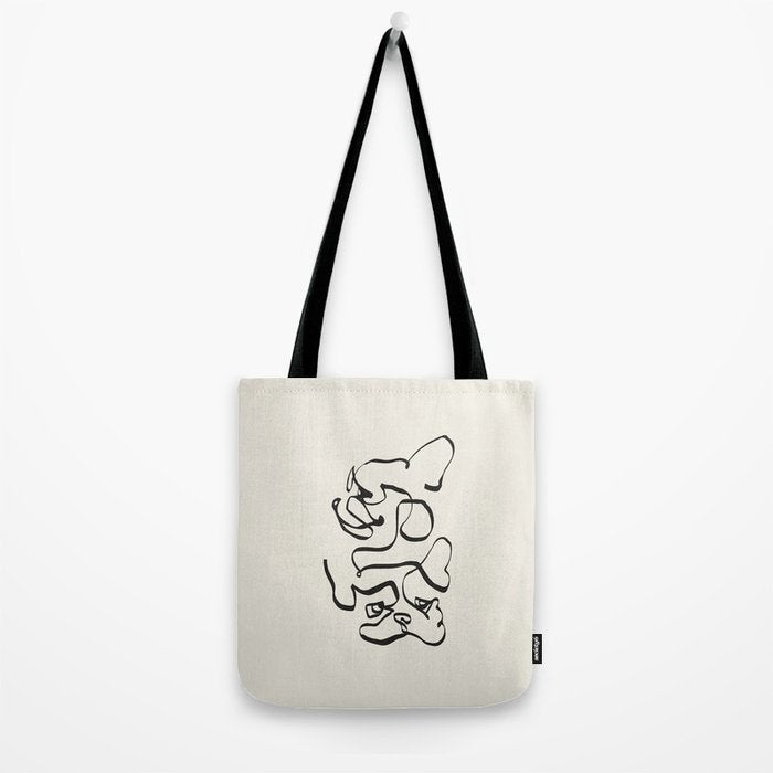 Abstract line frenchie Tote Bag Gallery Image 2