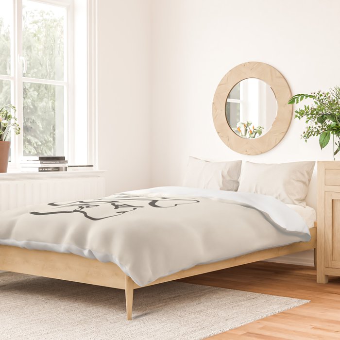 Abstract line frenchie Duvet Cover Gallery Image 2