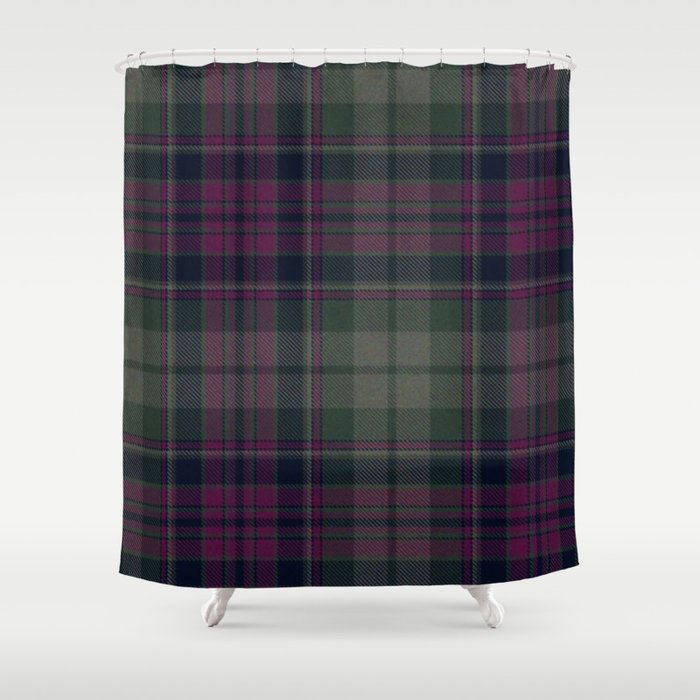 Vintage Purple Tartan Plaid Pattern Shower Curtain Gallery Image 1