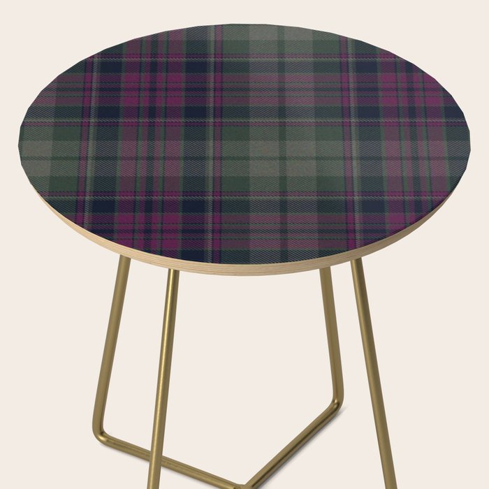 Vintage Purple Tartan Plaid Pattern Side Table Gallery Image 2