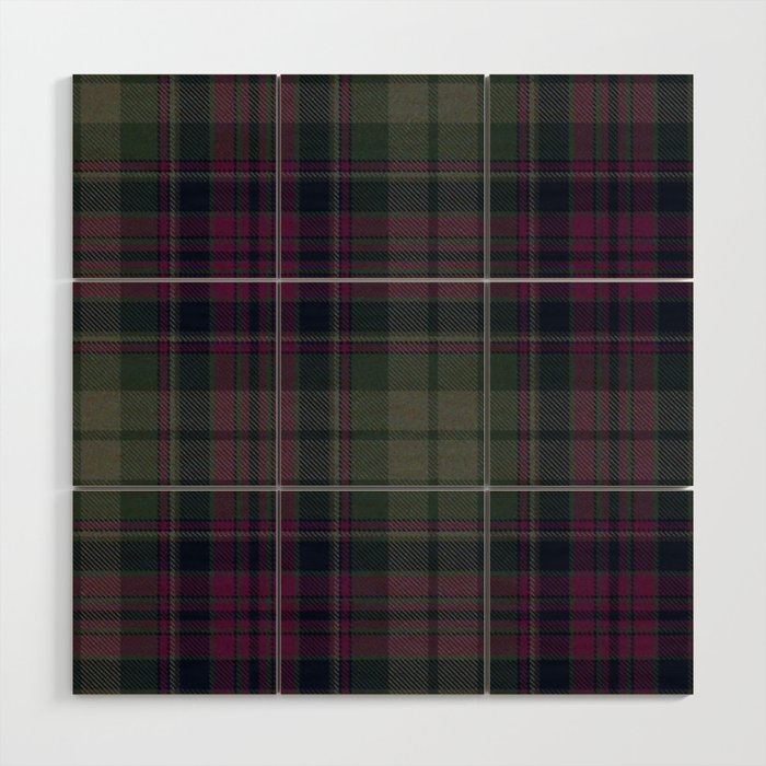Vintage Purple Tartan Plaid Pattern Wood Wall Art Gallery Image 1