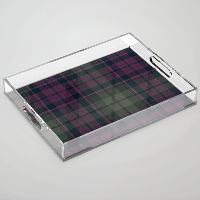 Vintage Purple Tartan Plaid Pattern Acrylic Tray Gallery Image 1
