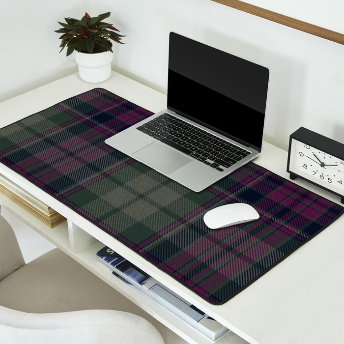 Vintage Purple Tartan Plaid Pattern Desk Mat Gallery Image 2