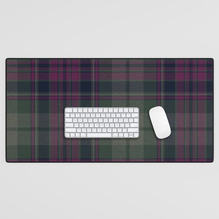 Vintage Purple Tartan Plaid Pattern Desk Mat Gallery Image 1