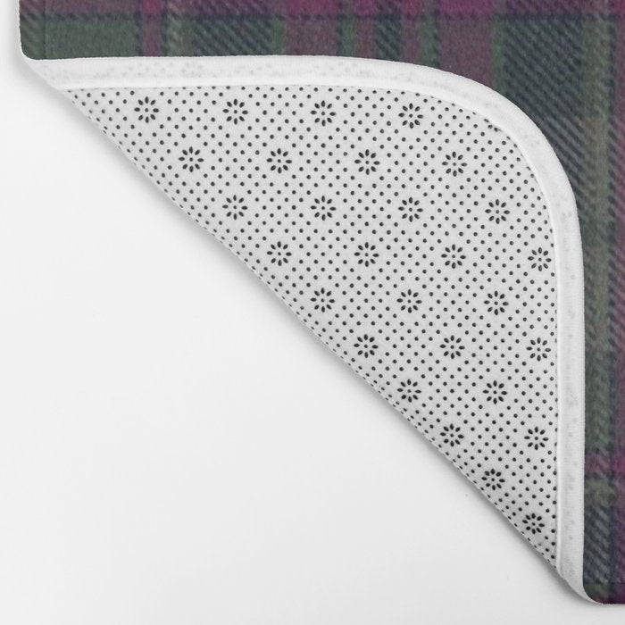 Vintage Purple Tartan Plaid Pattern Bath Mat Gallery Image 2