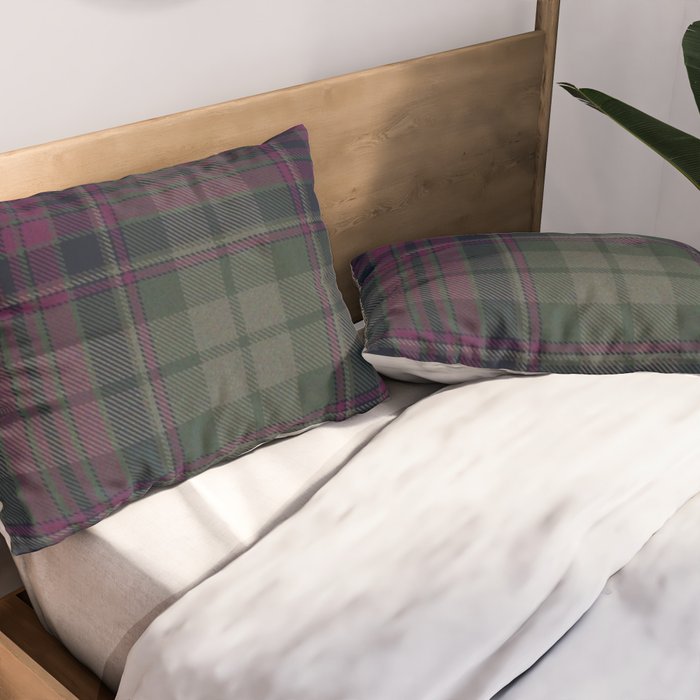 Vintage Purple Tartan Plaid Pattern Pillow Sham Gallery Image 2