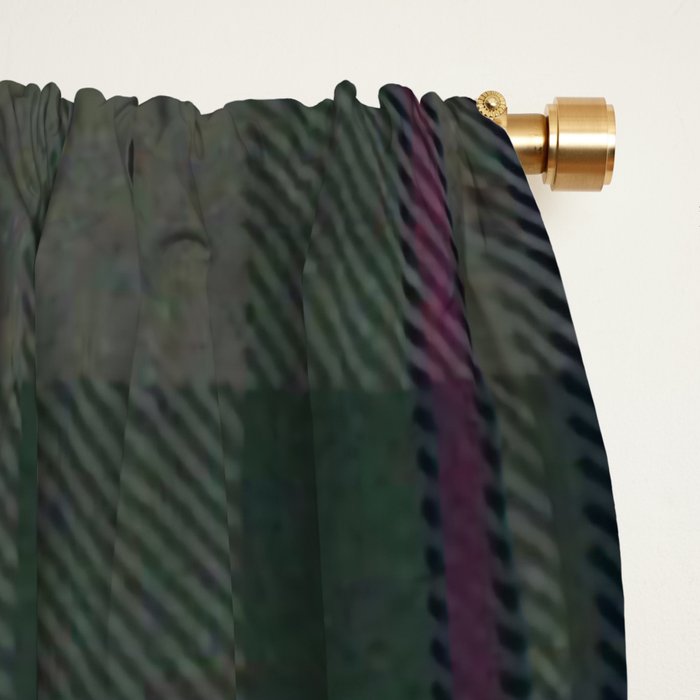 Vintage Purple Tartan Plaid Pattern Window Curtain Gallery Image 2