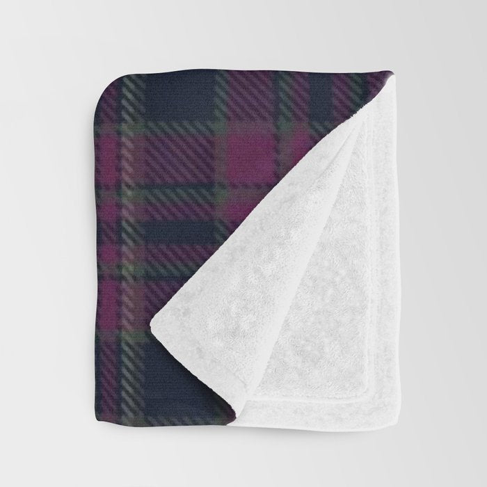 Vintage Purple Tartan Plaid Pattern Throw Blanket Gallery Image 3