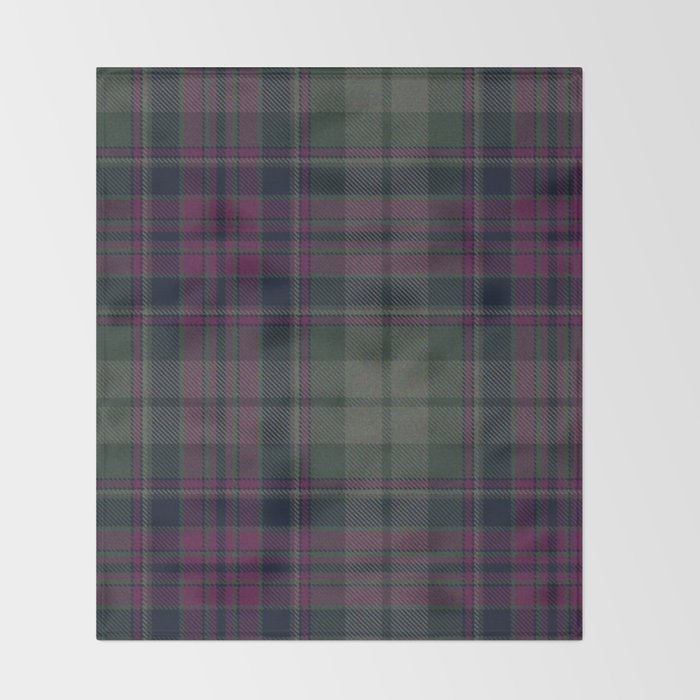 Vintage Purple Tartan Plaid Pattern Throw Blanket Gallery Image 2