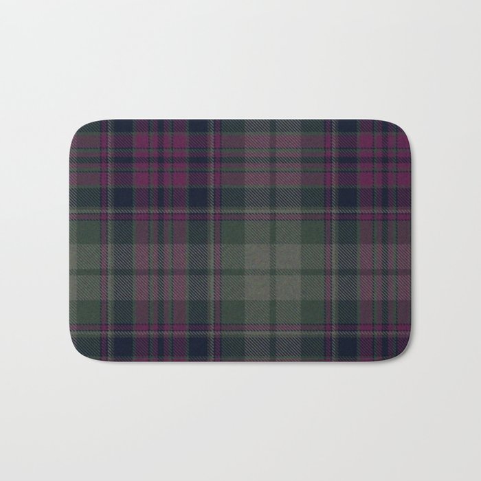 Vintage Purple Tartan Plaid Pattern Bath Mat Gallery Image 1