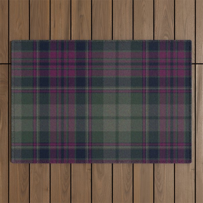 Vintage Purple Tartan Plaid Pattern Outdoor Rug Gallery Image 1