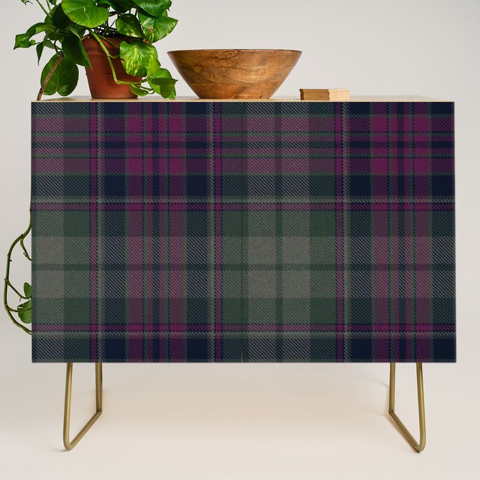 Vintage Purple Tartan Plaid Pattern Credenza Gallery Image 1
