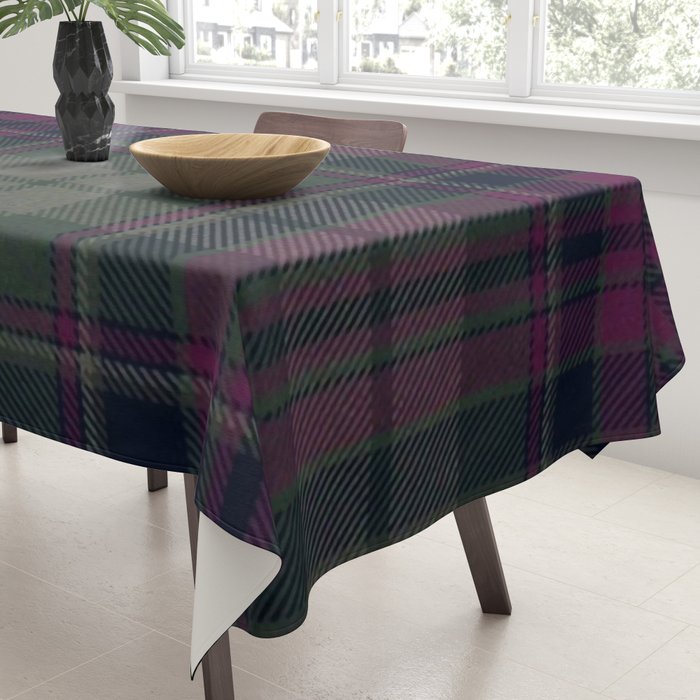 Vintage Purple Tartan Plaid Pattern Tablecloth Gallery Image 3