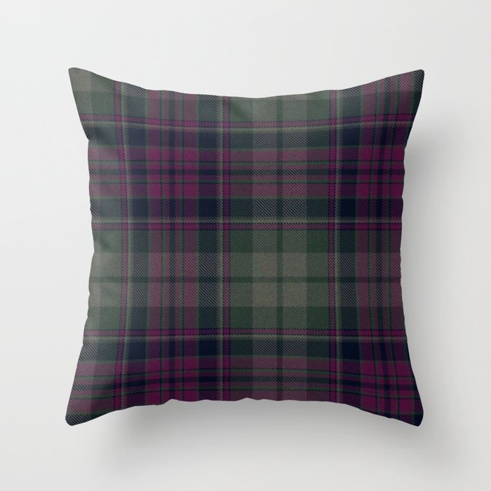 Vintage Purple Tartan Plaid Pattern Throw Pillow Gallery Image 6