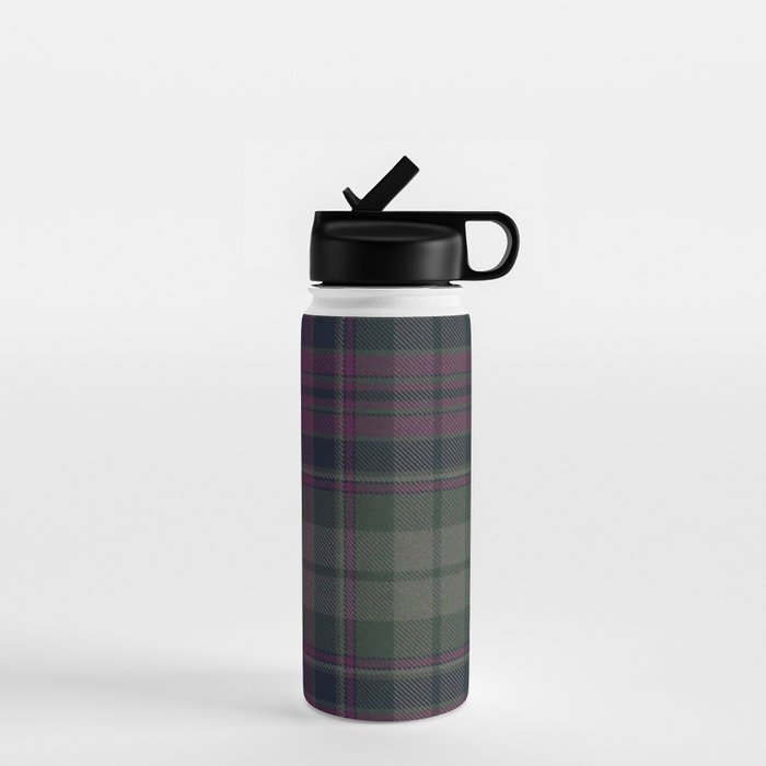 Vintage Purple Tartan Plaid Pattern Water Bottle Gallery Image 1