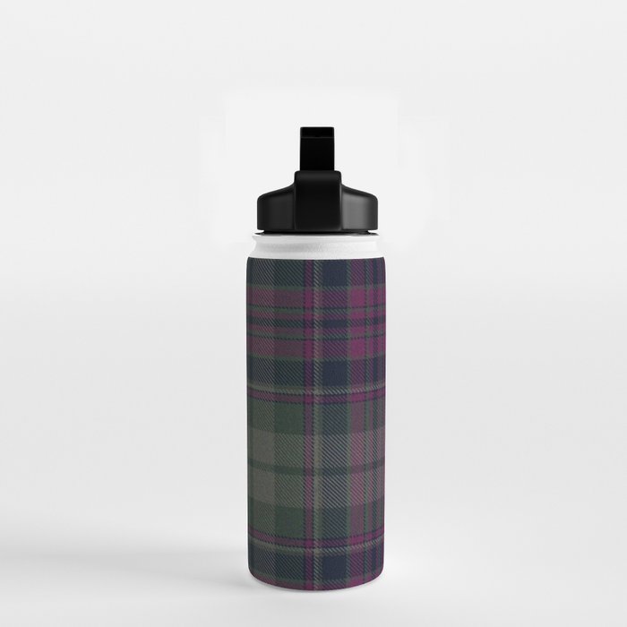Vintage Purple Tartan Plaid Pattern Water Bottle Gallery Image 2