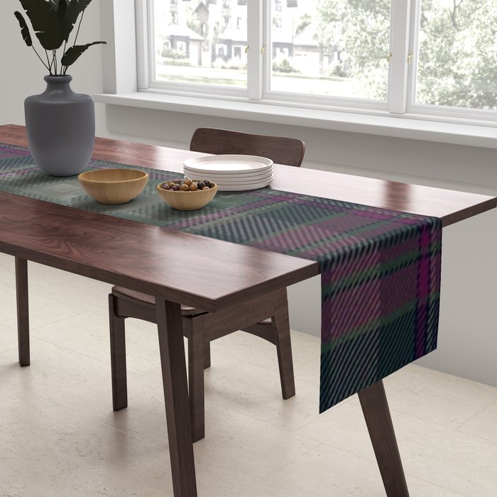 Vintage Purple Tartan Plaid Pattern Table Runner Gallery Image 2