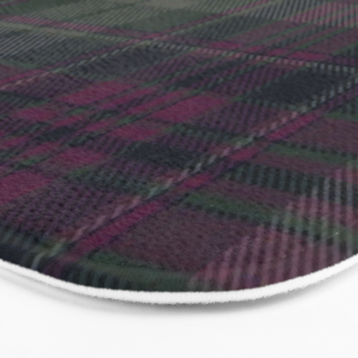 Vintage Purple Tartan Plaid Pattern Bath Mat Gallery Image 3