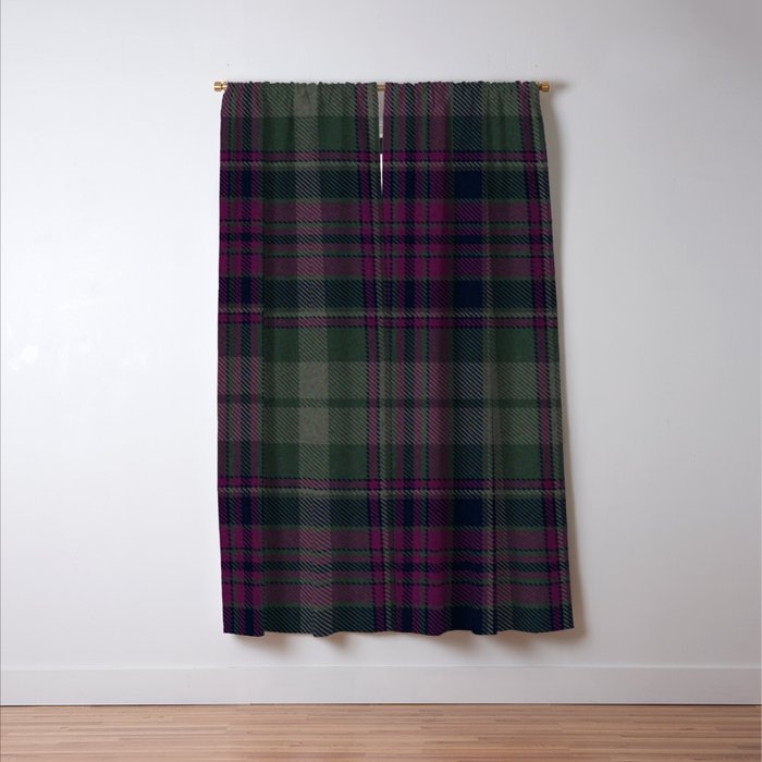 Vintage Purple Tartan Plaid Pattern Window Curtain Gallery Image 3