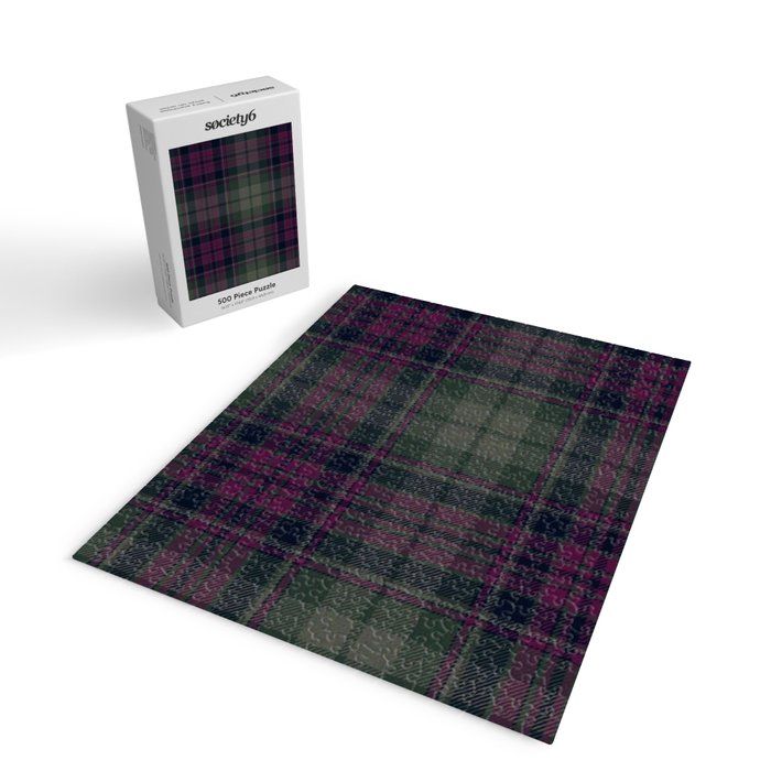 Vintage Purple Tartan Plaid Pattern Jigsaw Puzzle Gallery Image 2