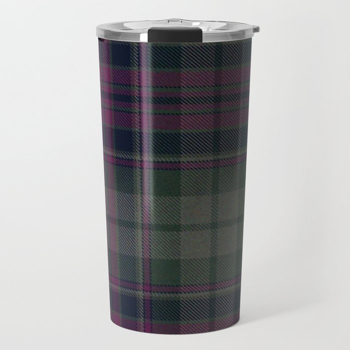 Vintage Purple Tartan Plaid Pattern Travel Mug Gallery Image 1